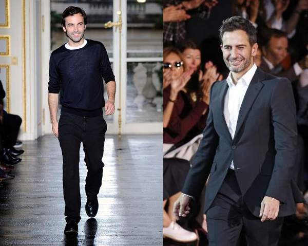 O estilista francês Nicolas Ghesquiere (E) foi contrado pela marca após a saída do americano Marc Jacobs (D)