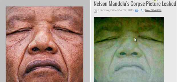A imagem sem identificação do corpo de Mandela que vem circulando pela internet pode ser falsa
