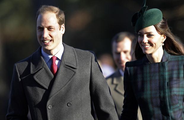 O príncipe William e a Duquesa de Cambridge em Sandringham, no leste da Inglaterra