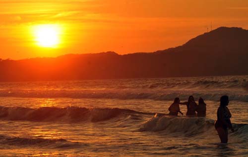 Pôr do sol na praia de Punta Mita, em Riviera Nayarit