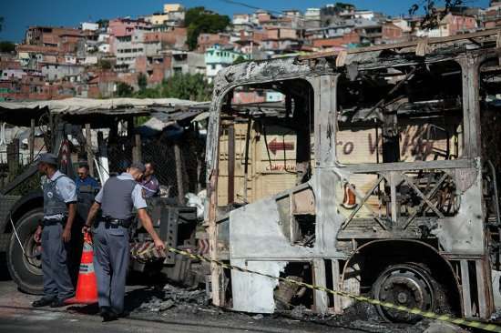 Ônibus queimado nesta manhã