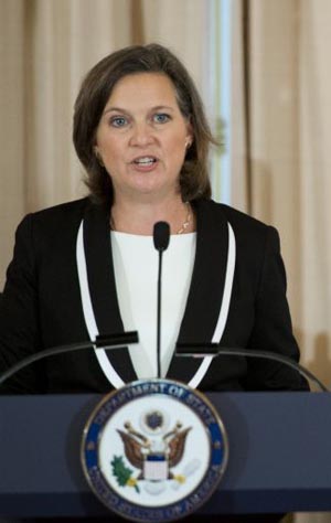 Victoria Nuland deu a declaração em um telefonema