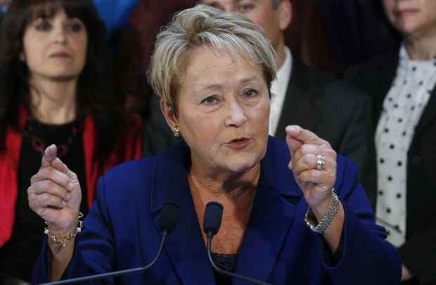 A premier Pauline Marois durante a coletiva em que anunciou a antecipação das eleições