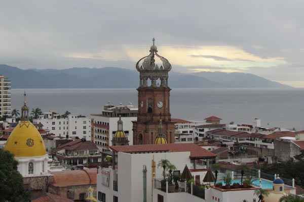 Vista de Puerto Vallarta, na Riviera de Nayarit, México