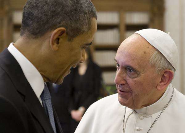 Papa com Obama durante audiência privada no Vaticano