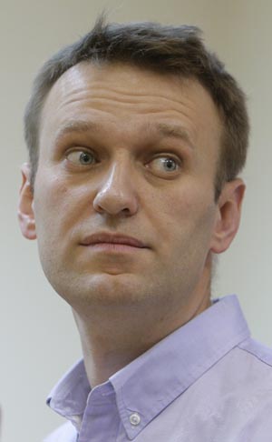 Líder da oposição russa, Alexei Navalny, durante audiência em Moscou