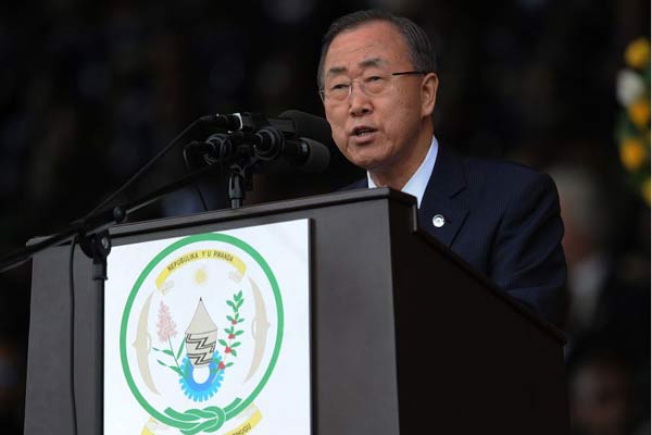 O secretário-geral da ONU, Ban Ki-moon, luta para o que ocorreu em 