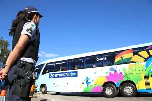 Ônibus da seleção de Gana em Brasília