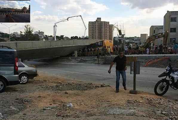 Viaduto estava sendo construído na Avenida Pedro I, na região da Pampulha, em Belo Horizonte