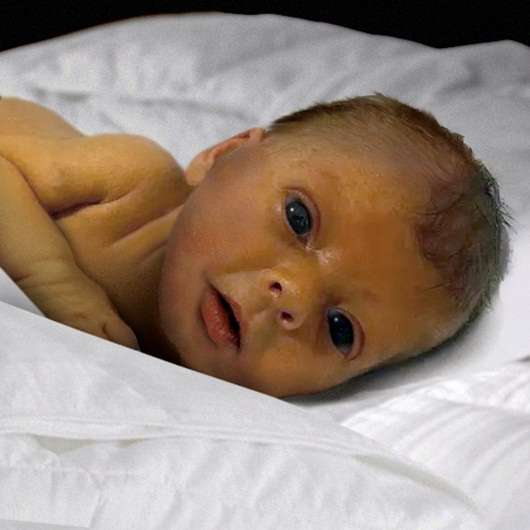 Nathan tinha apenas fotos da bebê entubada