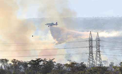 Segundo o Corpo de Bombeiros, o incêndio no Parque Nacional é possivelmente o maior do ano até o momento: o fogo se alastrou rapidamente