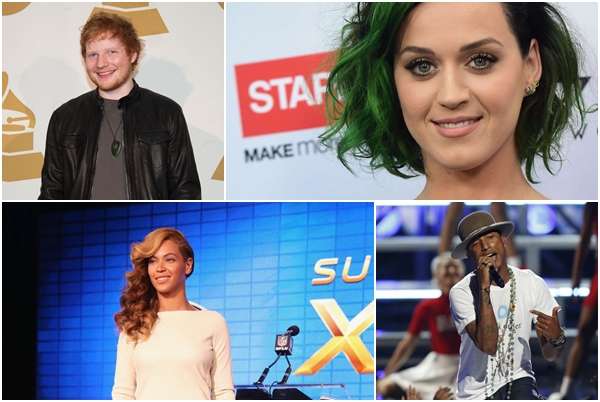 Ed Sheeran, Katy Perry, Beyoncé e Pharrell Williams estão entre os indicados