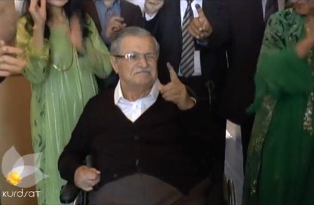 Jalal Talabani durante as eleições de abril deste ano, na Alemanha