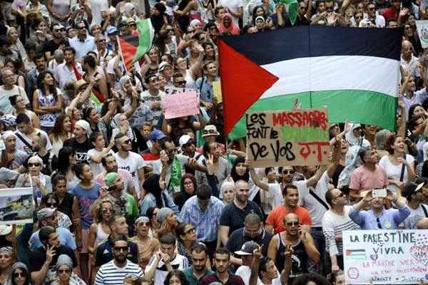 Marchas pró-palestina foram realizadas sem incidentes em Lyon (centro-este), Marselha (sul), Lille (norte), Montpellier (sul) e Avignon (sul)