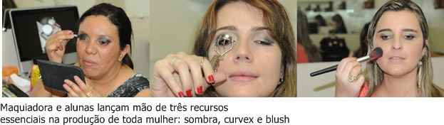 Mesmo sem a ajuda do espelho, as alunas do curso de maquiagem para cegas têm a certeza de que o acabamento nos olhos e nos lábios valoriza seus traços