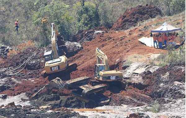 Área de buscas dentro da mina na empresa Herculano, em Itabirito