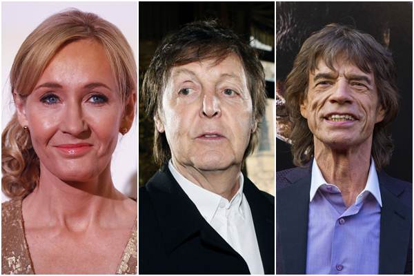 J.K. Rowling, Paul McCartney, Mick Jagger são contra a separação