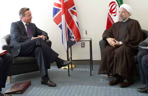 David Cameron e Hassan Rohani se encontraram no escritório da missão britânica nas Nações Unidas, em Nova York