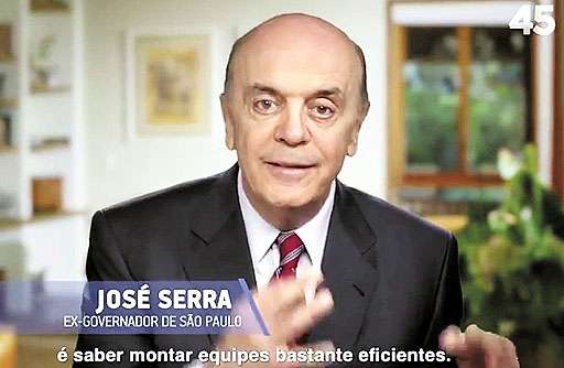 José Serra durante campanha na tevê: 11,1 milhões de votos