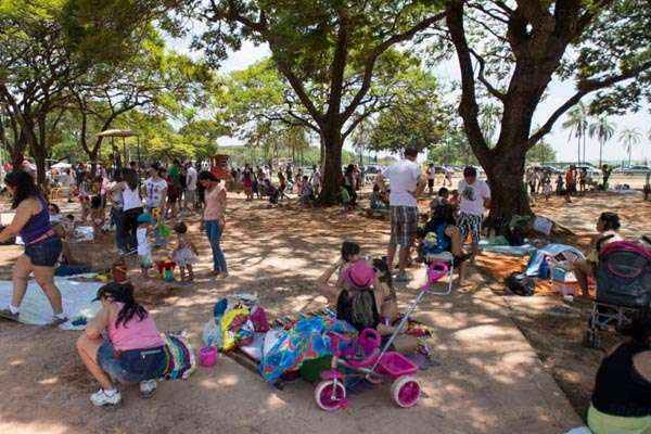 Além dos tradicionais brinquedos, o parque conta com ações da Polícia Militar do Distrito Federal (PMDF) e do Corpo de Bombeiros