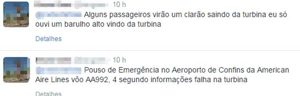 Aeronave da American Airlines que decolou com destino a Miami apresentou problema. Os próprios passageiros teriam avisado à tripulação sobre o fogo na turbina