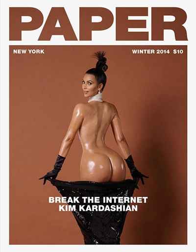 Kim Kardashian na capa da edição de inverno da Paper