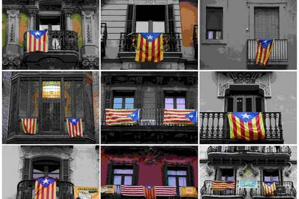 Bandeira da Catalunha foi exposta em diversas sacadas de Barcelona