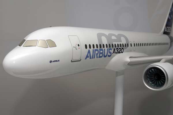 Modelo Airbus A320 Neo apresentado no 22 de junho de 2011, durante o Paris International Air Show