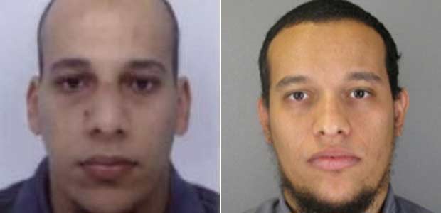 Polícia francesa divulga imagens dos suspeitos Cherif Kouachi, 32, e Said Kouachi, 34