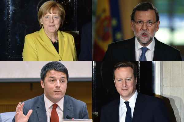 Os primeiros-ministros da Alemanha, Angela Merkel; da Espanha, Mariano Rajoy; da Itália, Matteo Renzi; e da Grã-Bretanha, David Cameron confirmaram presença