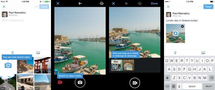 Para os usuários do iOS, o Twitter permite fazer upload de vídeos da galeria de imagens