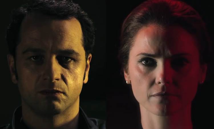 Os atores Matthew Rhys e Keri Russell interpretam Philip e Elizabeth Jennings na série