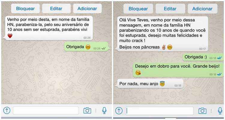 Desde que Viviane Teves publicou o relato no Facebook, ela recebeu diversas mensagens de hostilização no WhatsApp