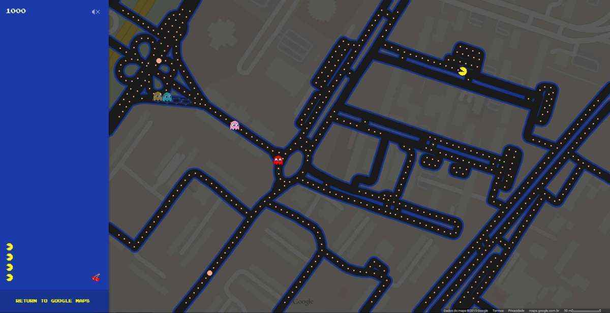 Google transforma mapas de cidades em jogos do 'Pac-Man