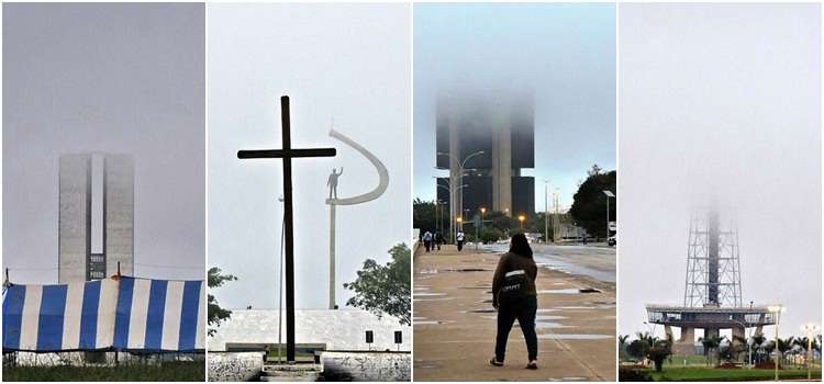 Brasília escondida: No começo da manhã, uma forte neblina encobriu vários pontos da cidade