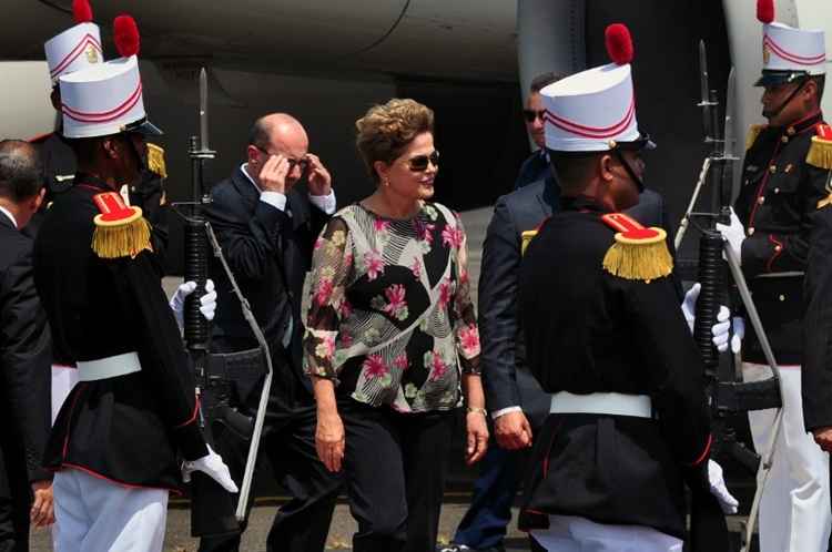 A presidente Dilma Rousseff chega na Cidade do Panamá para a Cúpula das Américas