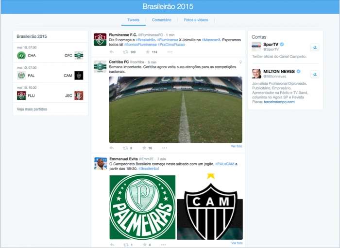 Twitter disponibiliza serviço para seguir jogos do Campeonato