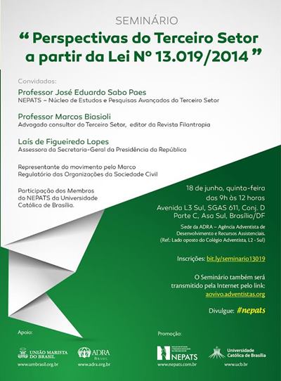 Especialistas como José Eduardo Sabo Paes, Marcos Biasioli e Lais de Figueiredo Lopes apresentarão as perspectivas sobre a nova legislação