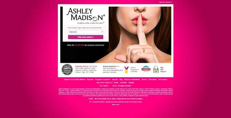 Ashley Madison: convite para relacionamentos extraconjugais com 100% de discrição