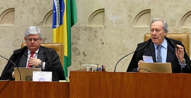 Janot e Lewandowski: julgamento será retomado às 14h com o voto do relator, ministro Gilmar Mendes