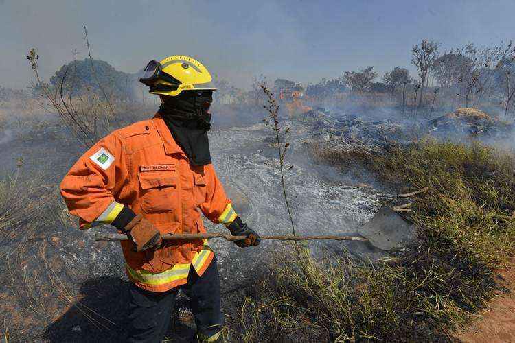 Corpo de Bombeiros acredita que a queima de lixo e galhos de árvores no Setor de Clubes pode ter gerado o incêndio. Militarem pedem colaboração da população para evitar novas queimadas