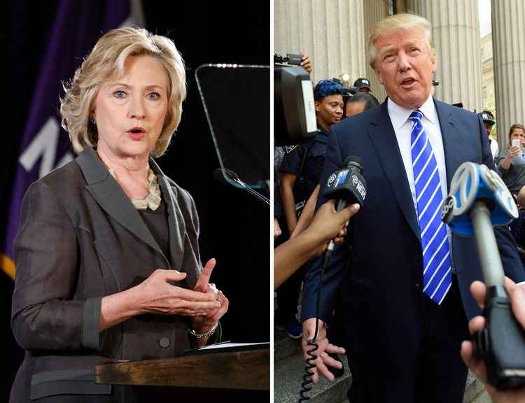 Hillary e Trump, os dois candidatos mais fortes na corrida presidencial americana