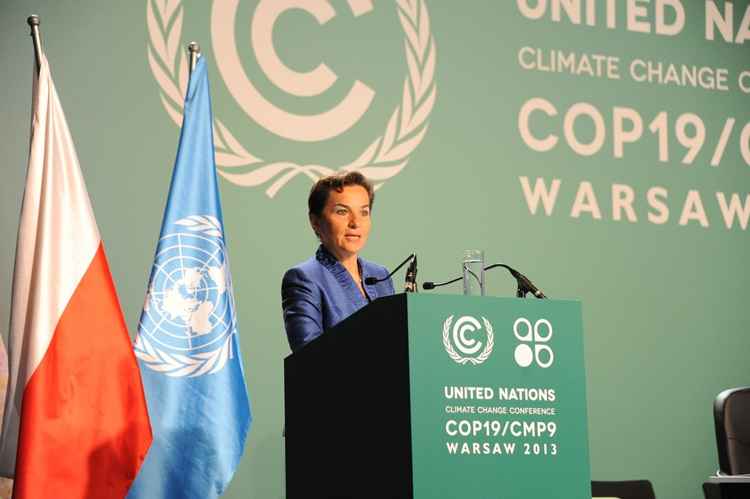 Secretária Executiva da UNFCCC Christiana Figueres discursa durante Conferência Internacional de Mudanças Climáticas COP19 em Varsóvia, na Polônia