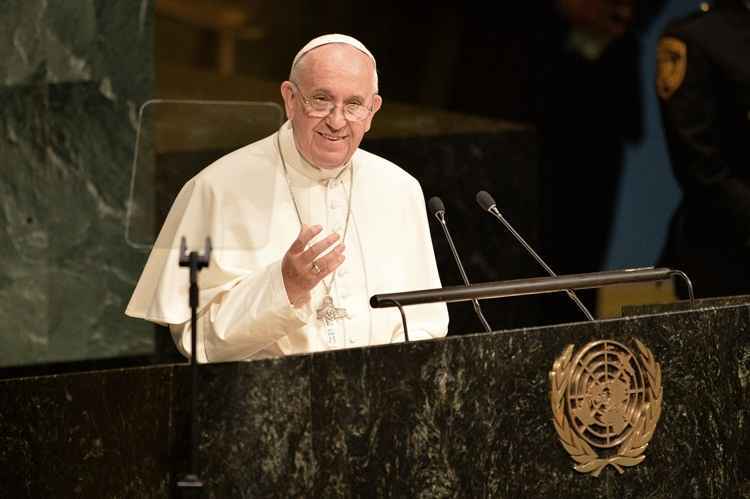 Papa Francisco durante discurso na Assembleia Geral das Nações Unidas