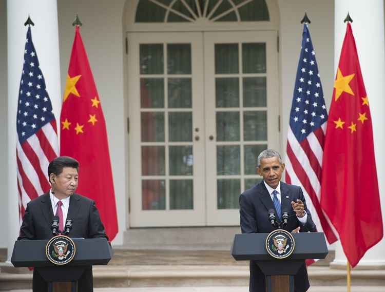 O presidente americano participou de uma coletiva de imprensa com seu colega chinês, Xi Jinping