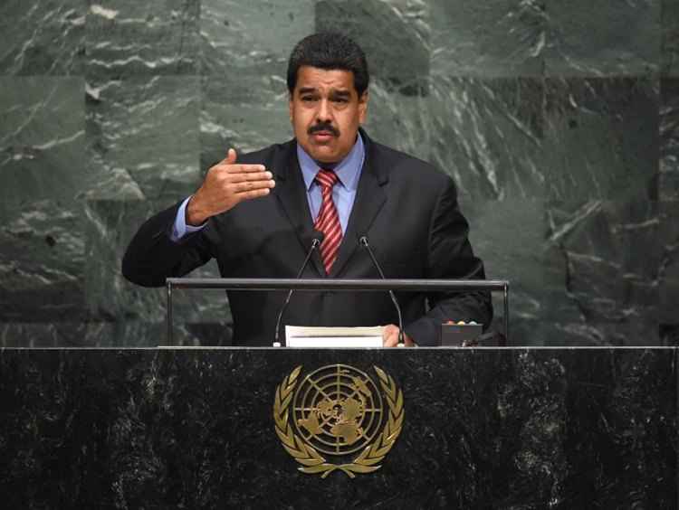 Nicolás Maduro durante pronunciamento na Assembleia Geral da ONU