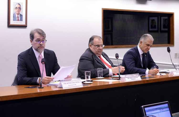 Toffoli durante discurso em audiência pública na Câmara