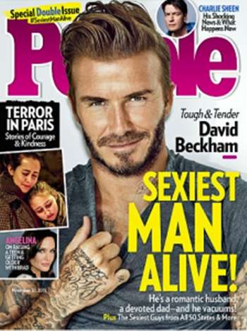 Capa da revista People com o anúncio da vitória de Beckham