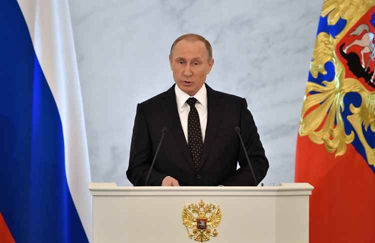 Putin durante seu discurso anual sobre o estado da nação em Moscou nesta quinta-feira (3/12)