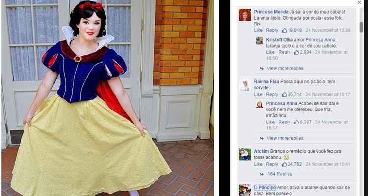 Com e fotos criativas e comentários engraçados, clássicos como A Branca de Neve e Peter Pan incentivam o mundo da imaginação na rede social